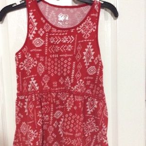 Red White peplum girls shirt